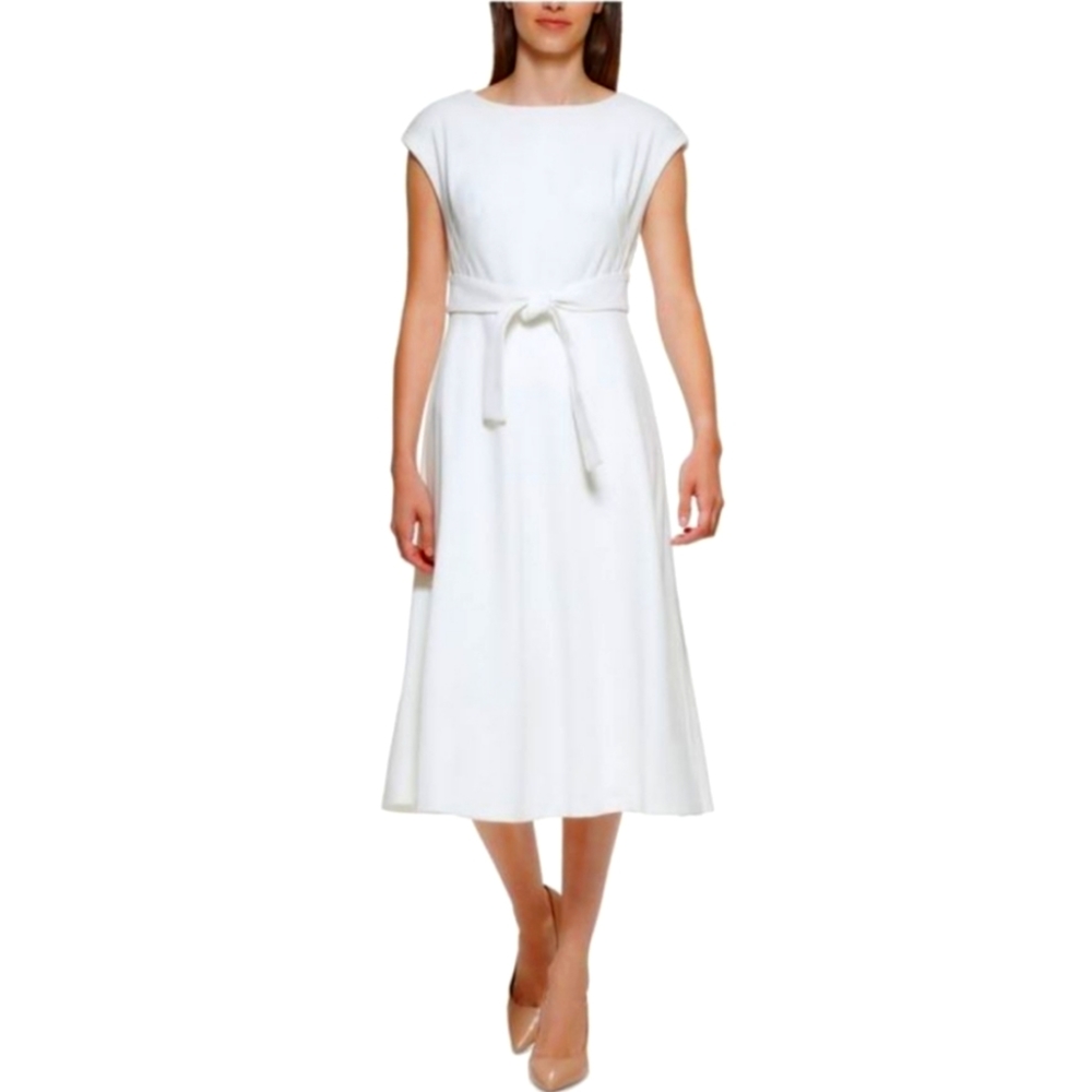 CALVIN KLEIN White Sheath Dress 8